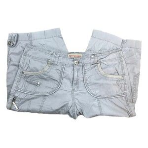 Khakis & Co Womens Sz 8 Capri Cropped Pants Gray Stretch Hiking Outdoor Camping